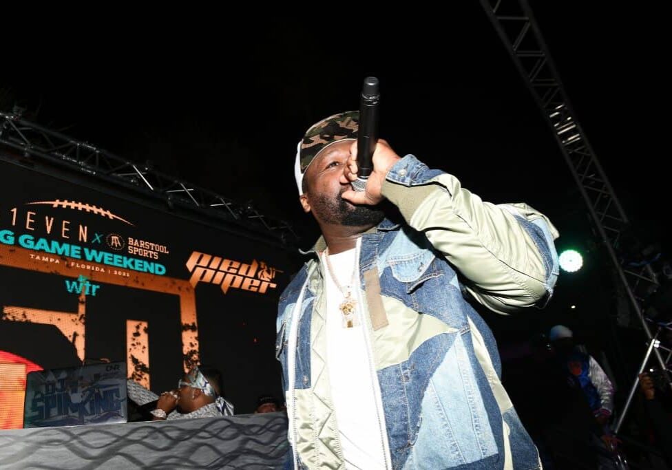 TAMPA, FLORIDA - FEBRUARY 06: 50 Cent performs during the E11EVEN Miami x Barstool Sports Big Game Pop-Up Presented By E11EVEN Vodka on February 06, 2021 in Tampa, Florida. (Photo by Marcus Ingram/Getty Images for E11EVEN Miami)